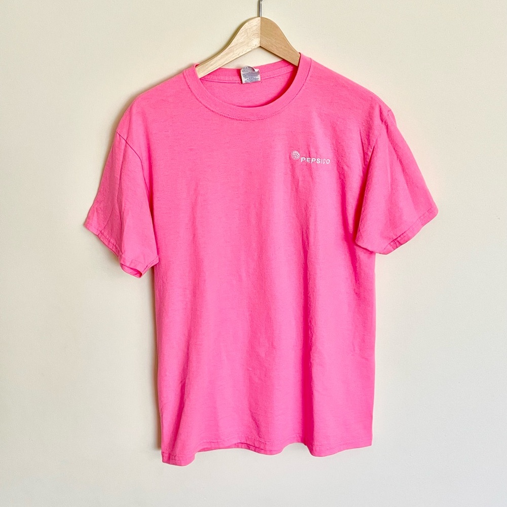 Vintage Pepsico Neon Pink Company T Shirt Adult Size Medium
